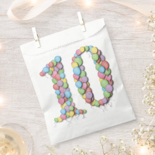 Number 10 Tenth Birthday Anniversary Party Favour Bags