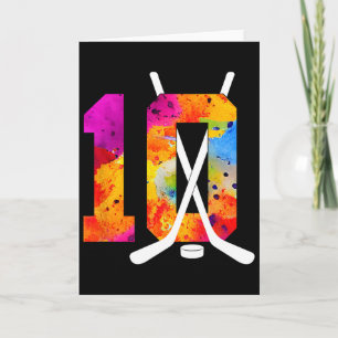 Number 10 Years Ice Hockey 10th Birthday (2)  Card