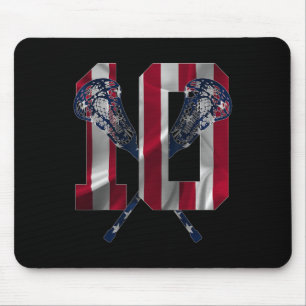 Number 10 Years Lacrosse 10th Birthday  Mouse Pad