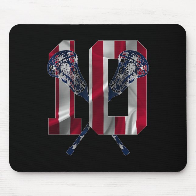 Number 10 Years Lacrosse 10th Birthday  Mouse Pad (Front)