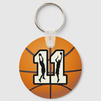 Number 11 Basketball and Players Key Ring