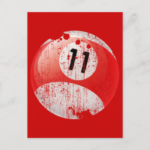 NUMBER 11 BILLIARDS BALL - ERODED STYLE POSTCARD