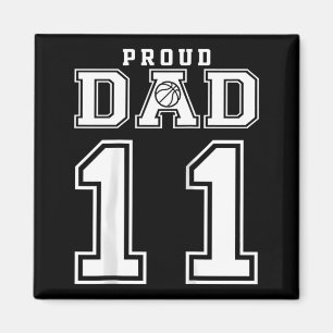 Number 11 Custom Proud Basketball Dad Personalized Magnet