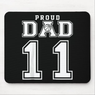 Number 11 Custom Proud Basketball Dad Personalized Mouse Pad