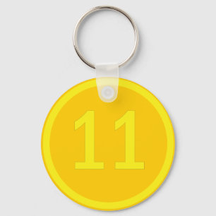 number 11 in a circle key ring