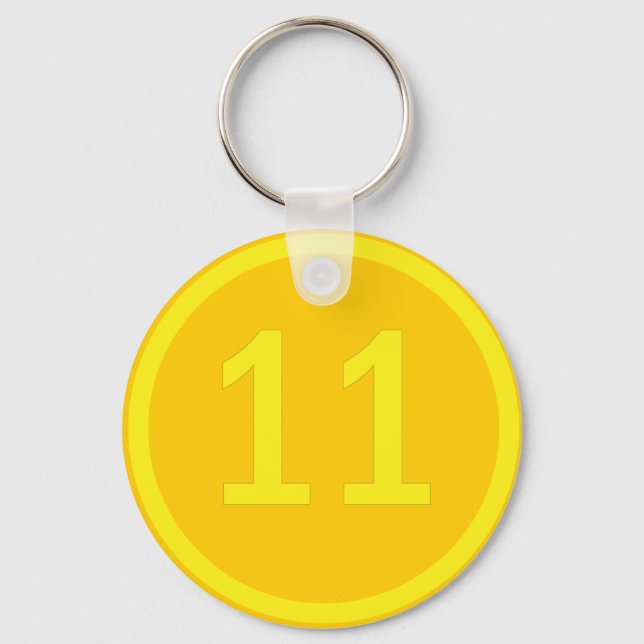 number 11 in a circle key ring (Front)