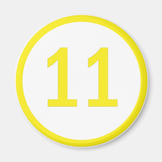 number 11 in a circle magnet (Front)