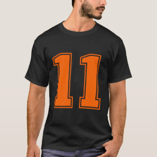 Number 11 Orange Sports Jersey Lucky Number T-Shirt