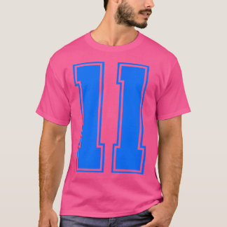Number 11 Sports Team Blue Varsity Number T-Shirt