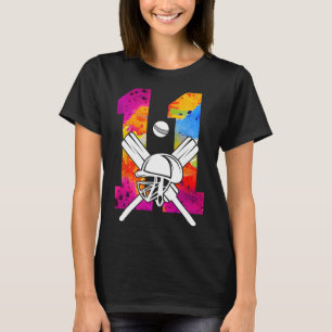 Number 11 Years Cricket 11th Birthday T-Shirt
