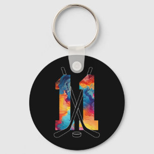 Number 11 Years Ice Hockey 11th Birthday _1  Key Ring