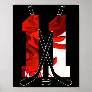 Number 11 Years Ice Hockey 11th Birthday _3 Poster