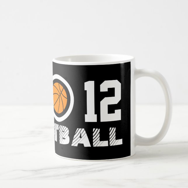 Number 12 basketball coffee mug | Personalizable (Right)