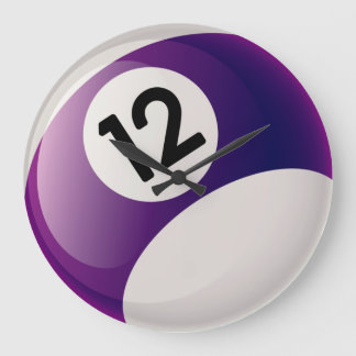 Number 12 Billiards Ball Clock