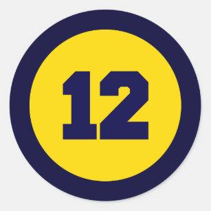 Number 12 Circle Classic Round Sticker