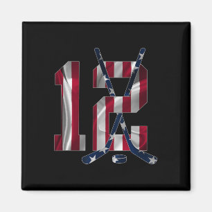 Number 12 Years Ice Hockey 12th Birthday Magnet