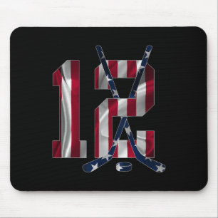 Number 12 Years Ice Hockey 12th Birthday  Mouse Pad