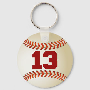 Number 13 Baseball Key Ring