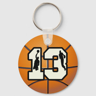 Number 13 Basketball and Players Key Ring