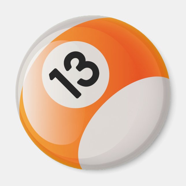 NUMBER 13 BILLIARDS BALL MAGNET (Front)