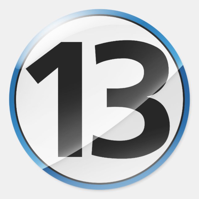 Number 13  blue sticker (Front)