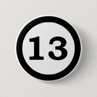 Number 13 button