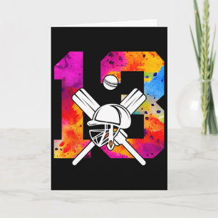 Number 13 Years Cricket 13th Birthday 1 Card