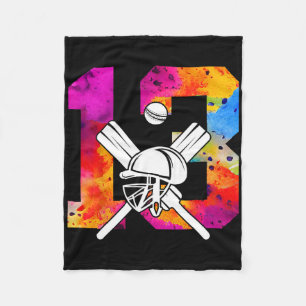 Number 13 Years Cricket 13th Birthday 1 Fleece Blanket