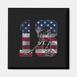 Number 13 Years Ice Hockey 13th Birthday  Magnet