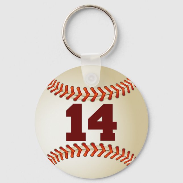 Number 14 Baseball Key Ring (Front)