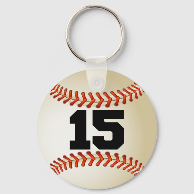 Number 15 Baseball Key Ring (Front)
