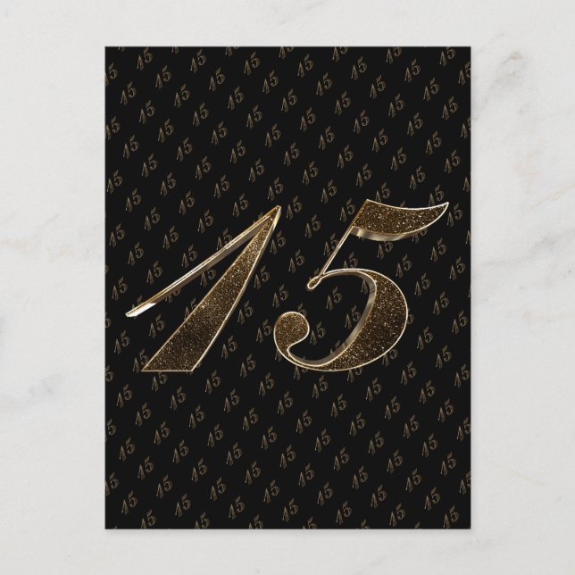 Number 15 Girls 15th Quinceanera Birthday Wedding Postcard (Front)