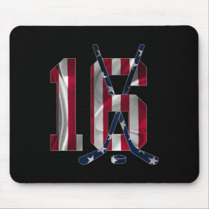 Number 16 Years Ice Hockey 16th Birthday Mouse Pad
