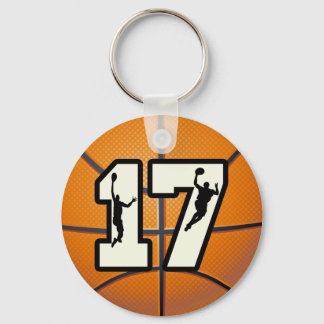 Number 17 Basketball and Players Key Ring