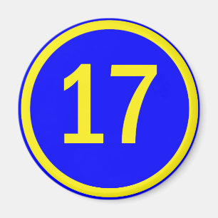number 17 in a circle magnet