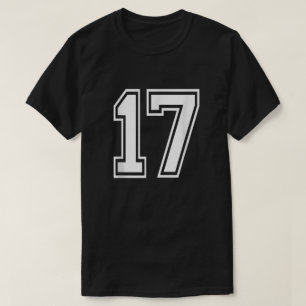 Number 17 Varsity Sports Team Jersey 17th Birthday T-Shirt