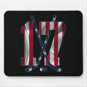 Number 17 Years Ice Hockey 17th Birthday  Mouse Pad