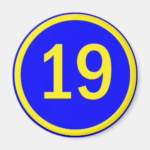number 19 in a circle magnet