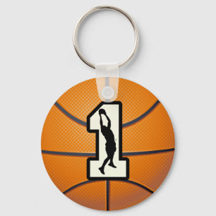 Number 1 Basketball and Player Key Ring