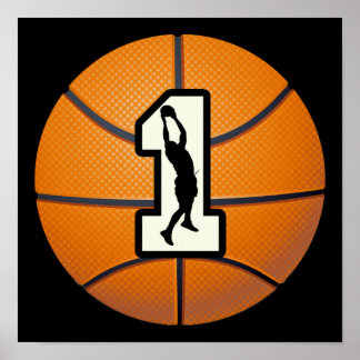 Number 1 Basketball and Players Poster