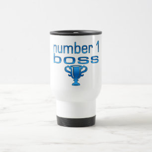 Number 1 Boss in Blue Travel Mug
