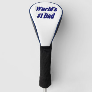 Number 1 Dad Fathers Day dark blue text Golf Head Cover