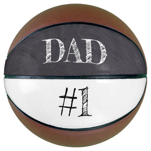 Number 1 DAD father's day on chalkboard Basketball (Front)