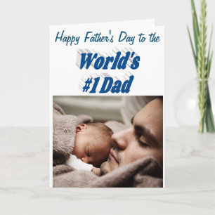  Number 1 Dad Fathers Day Photo  Card