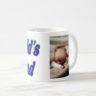Number 1 Dad Fathers Day photo dark blue text Cof Coffee Mug