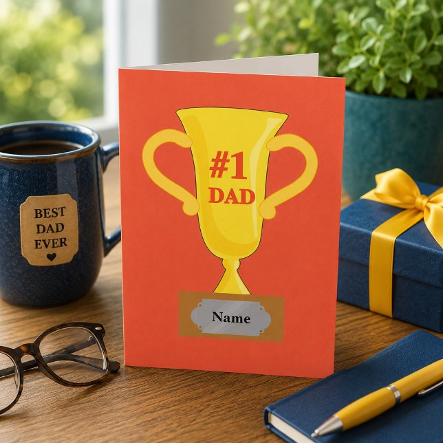 Number 1 Dad Gold Trophy Card (Creator Uploaded)