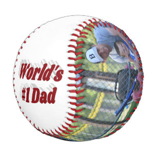 Number 1 Dad Photo Fathers Day burgundy Baseball