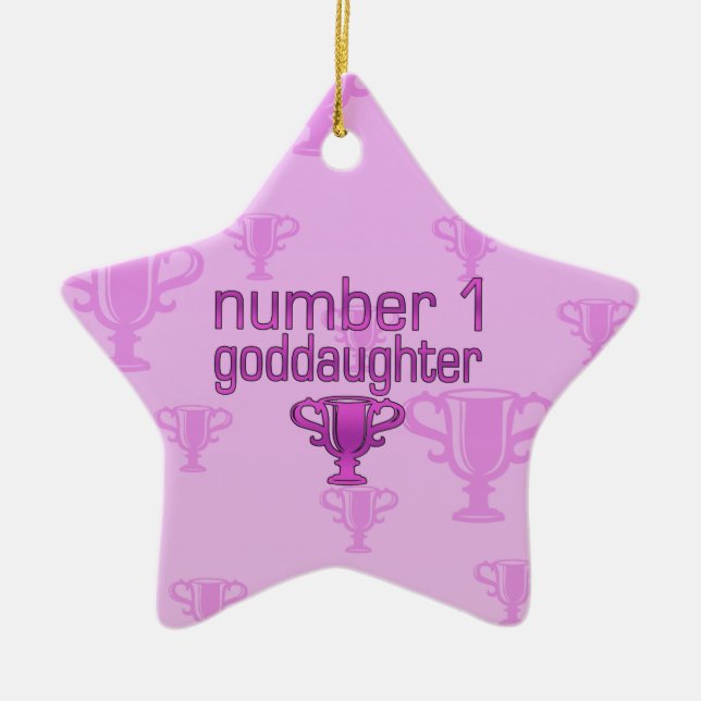 Number 1 Goddaughter Ceramic Tree Decoration (Front)