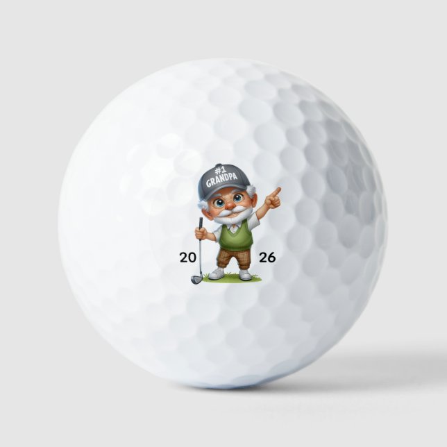 Number 1 Grandpa 2026 Golf Balls (Front)