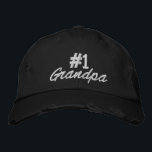 Number 1 Grandpa Embroidered Hat<br><div class="desc">Number 1 Grandpa Embroidered Cap</div>